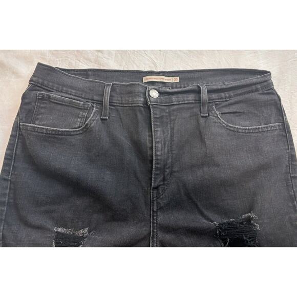 Levi's Women's Size 33 720 High-Rise Super-Skinny Jeans, Distressed Cyber Grunge - Picture 3 of 8